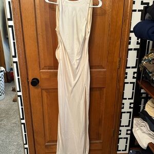 Gemima Satin Maxi Dress with Split - Meshki